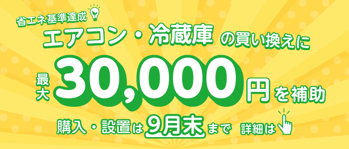省エネ家電買い替え促進事業補助制度のご案内