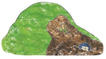 土砂崩れが起こっているイラスト