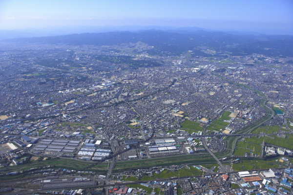 上空から見た茨木市