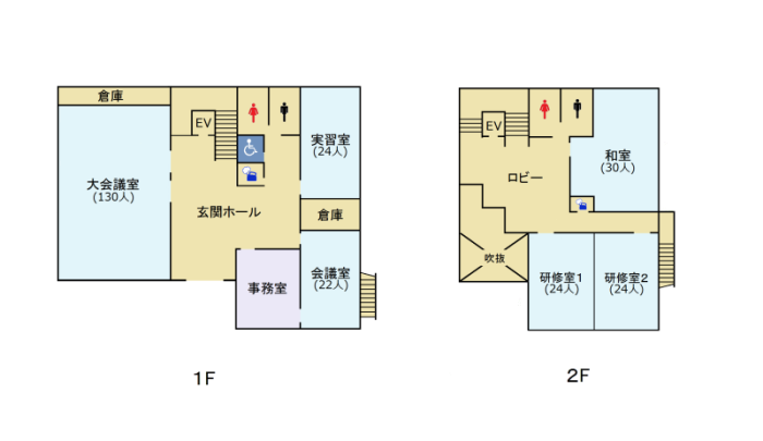 安威公民館の平面図