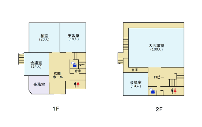 石河公民館の平面図