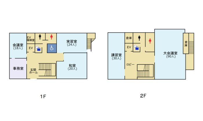 郡山公民館の平面図