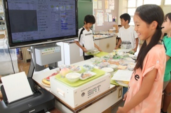 献立の栄養バランスの判定の様子