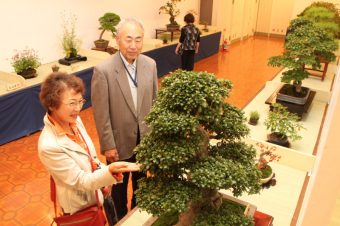 会場で作品を見る市民の画像