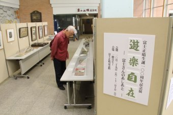 展示を見る市民