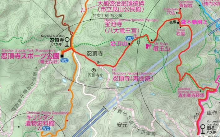 竜王山ハイキングマップ