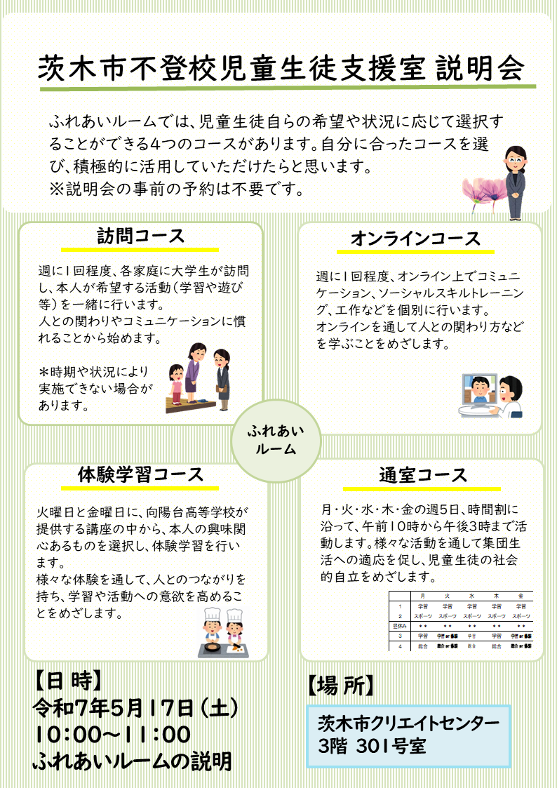 茨木市不登校児童生徒支援室説明会