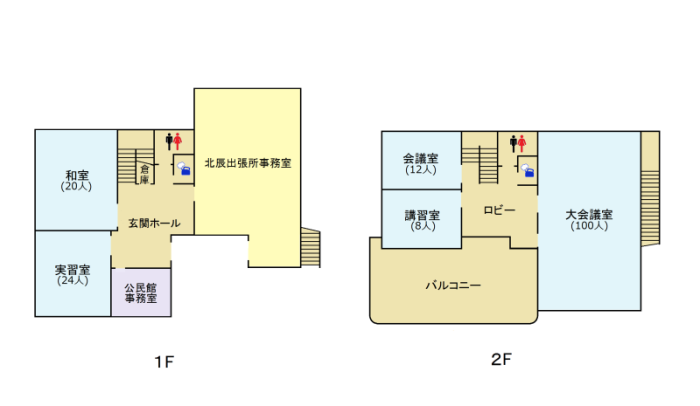 清溪公民館の平面図