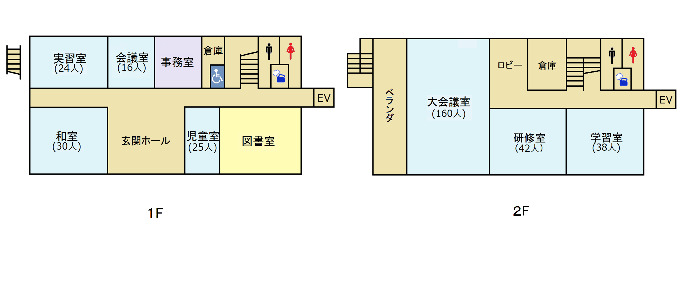 天王公民館の平面図