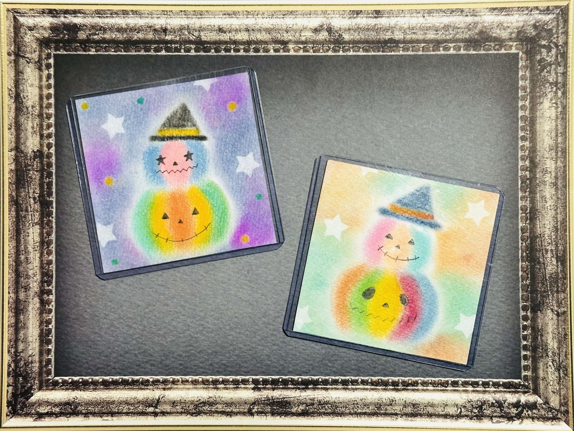 パステルdeハロウィンマグネット作り