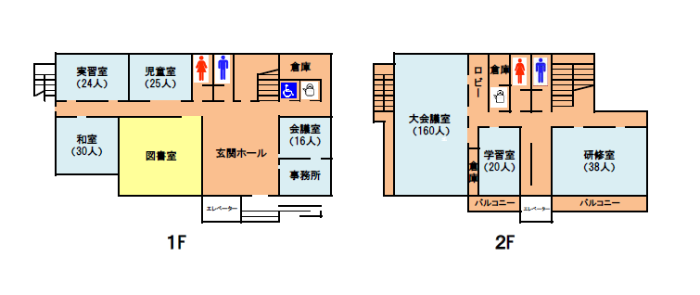 玉島公民館の平面図