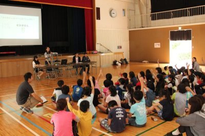 留学生が自国について紹介している様子の画像