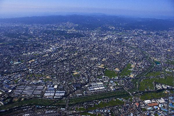 茨木市中心部の航空写真